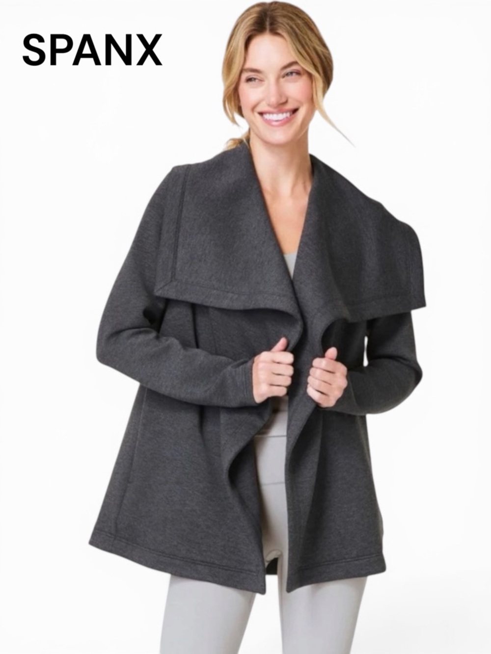 Spanx® Airessentials Open Wrap Cardigan
Heather Grey New With Tags Size XS